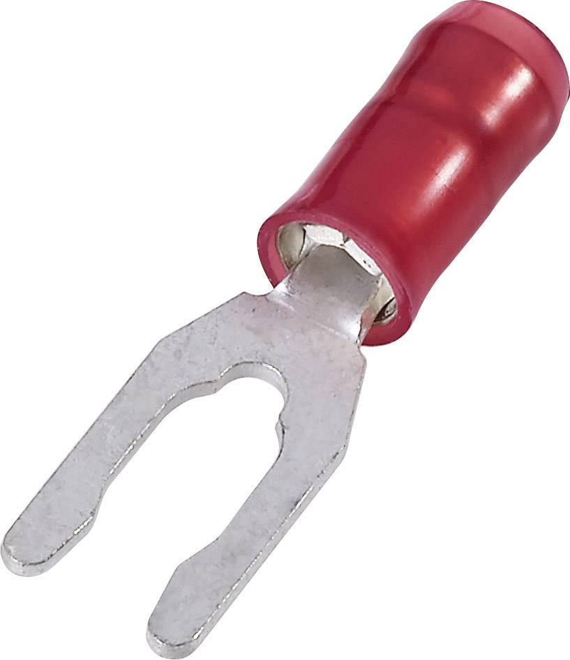 Cosse à fourche TE Connectivity PIDG 327717 Ø du trou: 2.84 mm 0.206 mm² 1.605 mm² M2.5 partiellement isolé rouge