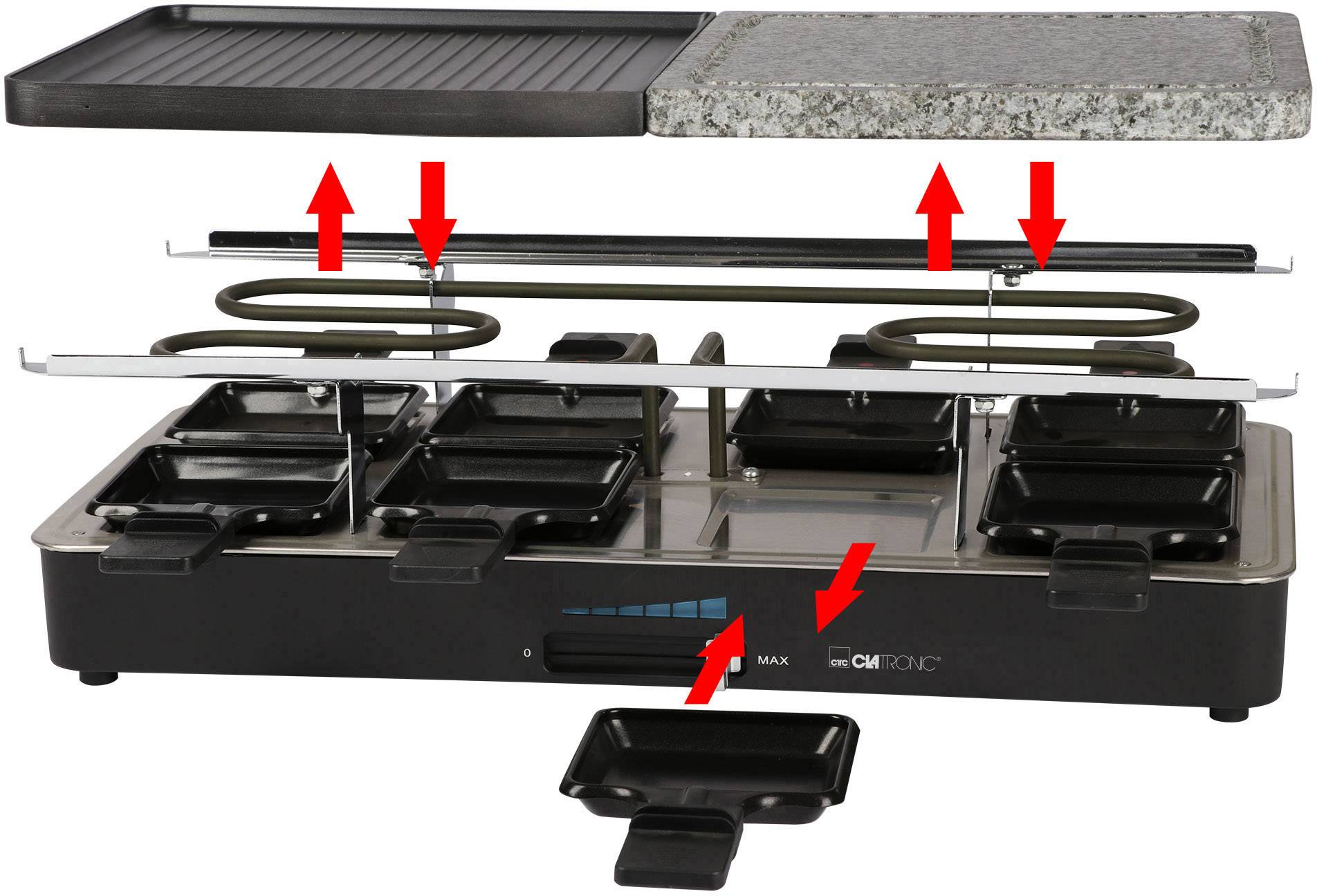 Appareil à raclette Clatronic RG 3518 noir