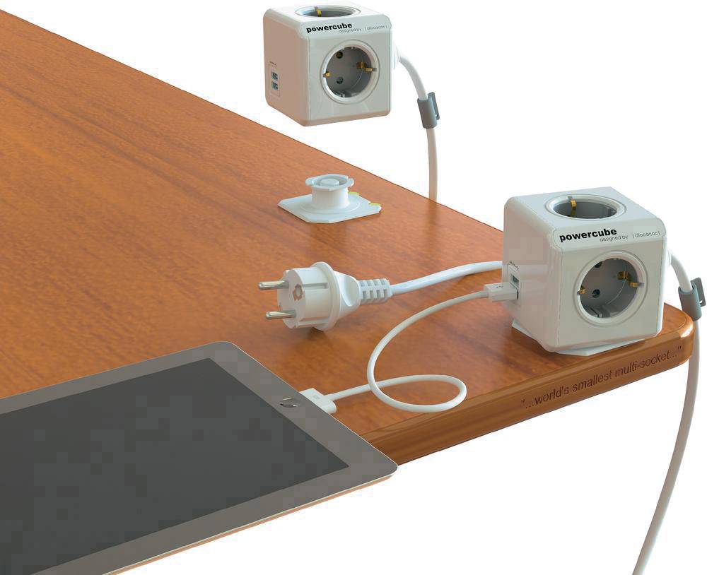 Cube multiprise x4 Segula Powercube 50456 blanc, gris