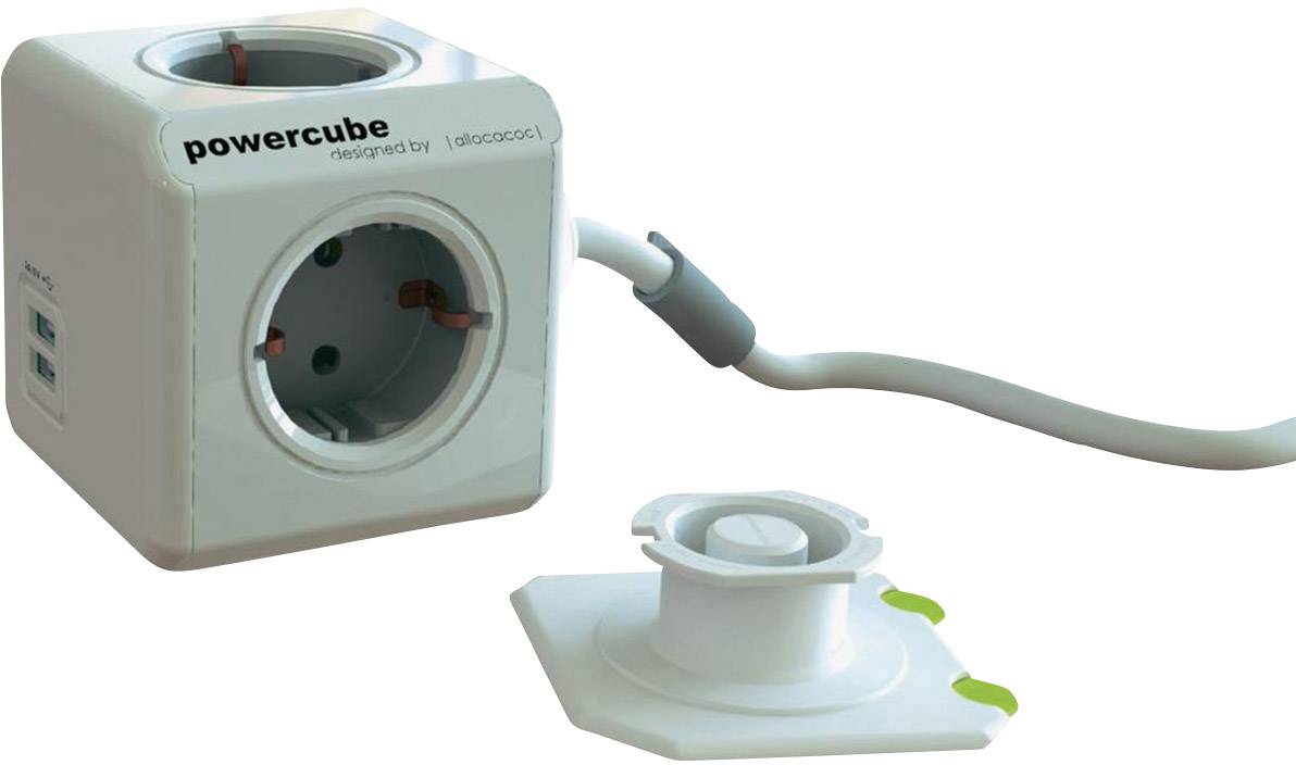 Cube multiprise x4 Segula Powercube 50456 blanc, gris