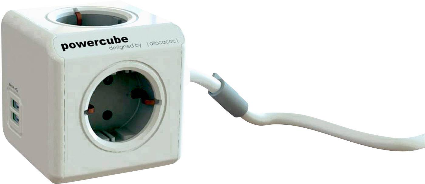 Cube multiprise x4 Segula Powercube 50456 blanc, gris
