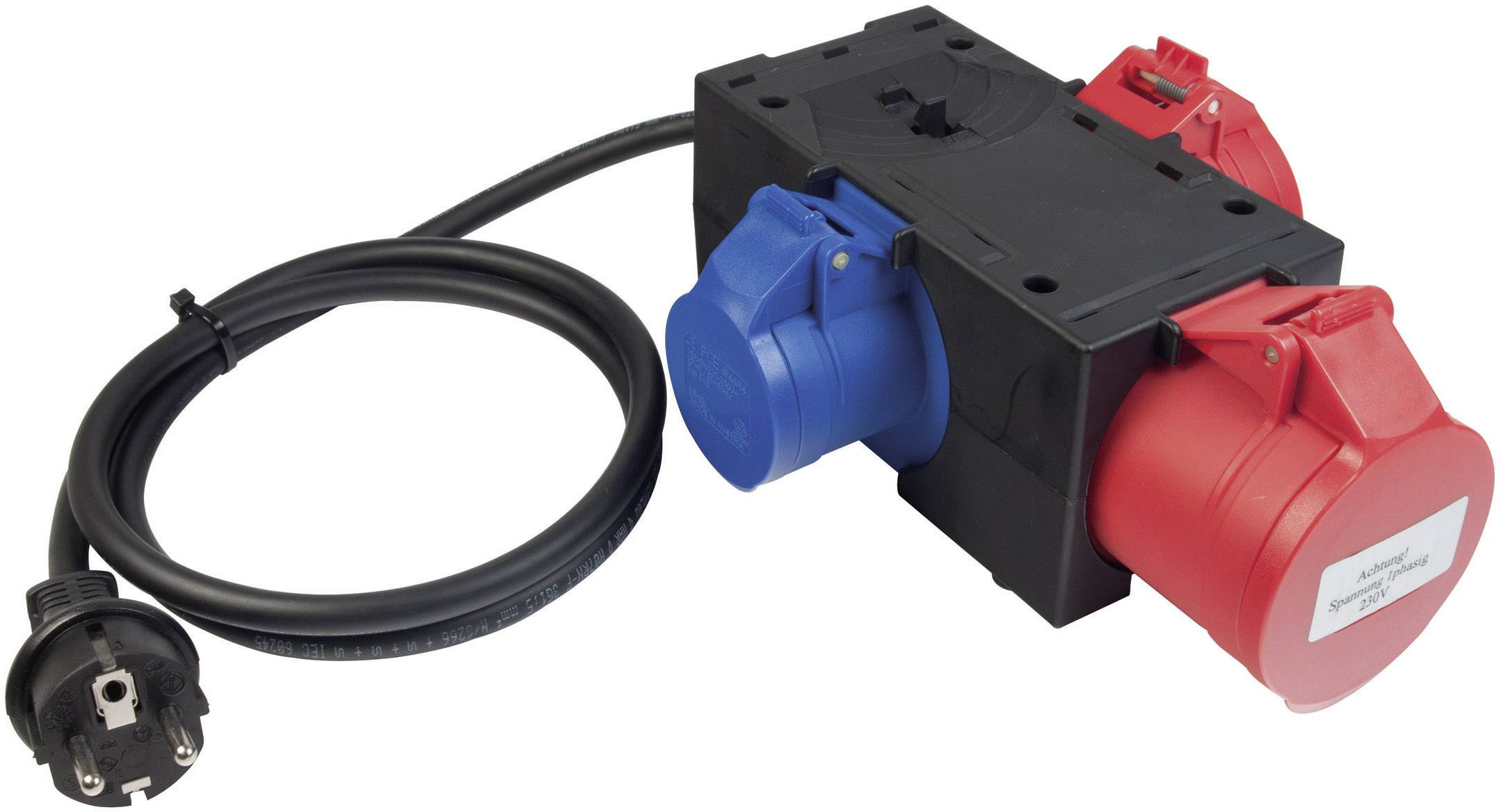 Benning 044147 Adaptateur de mesure Prise mâle + contact de protection - femelle CEE Cara, femelle CEE rouge, bleu