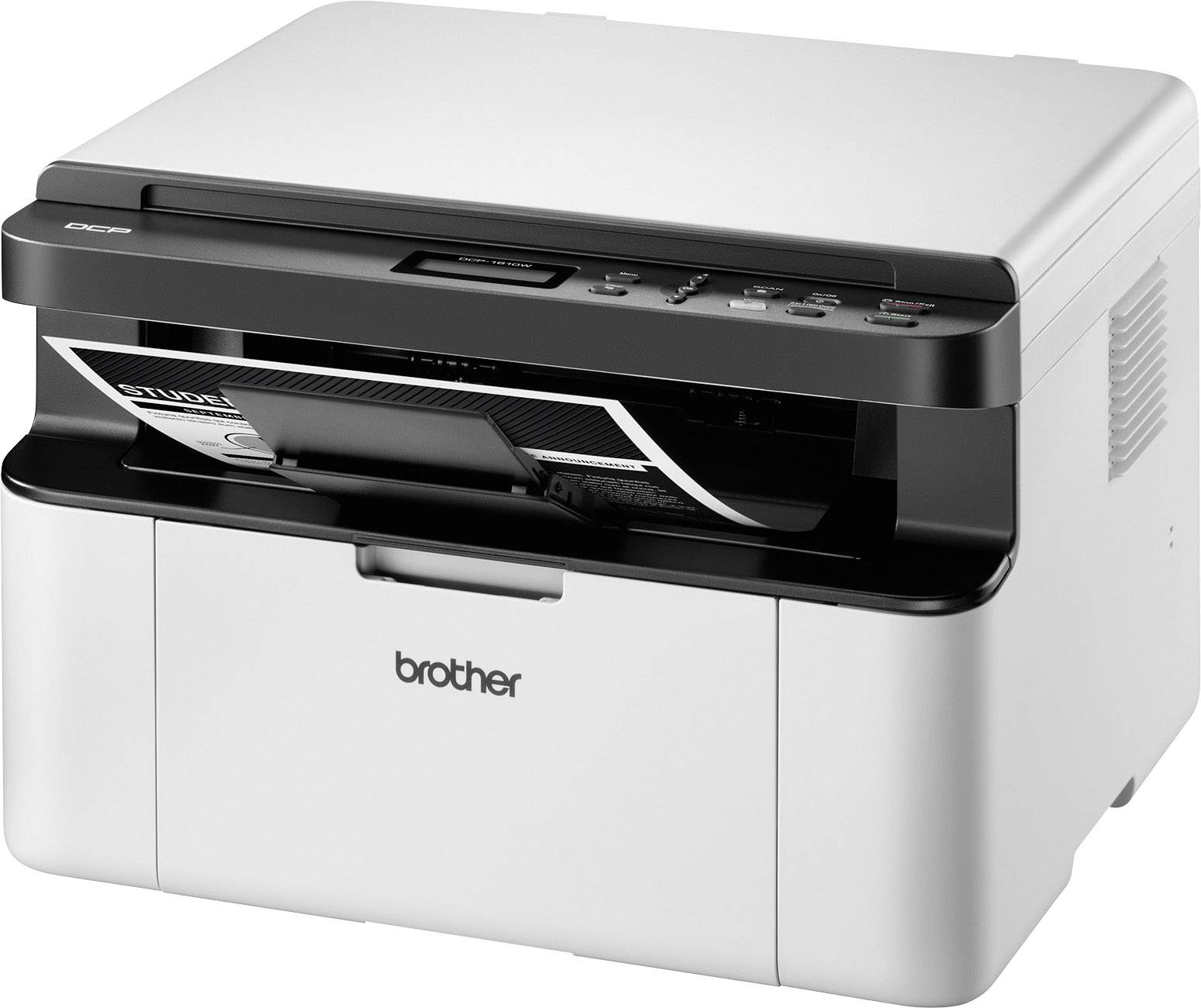 Brother DCP-1610W Imprimante multifonction laser, couleur noir et blanc A4 imprimante, scanner, photocopieur USB, Wi-Fi