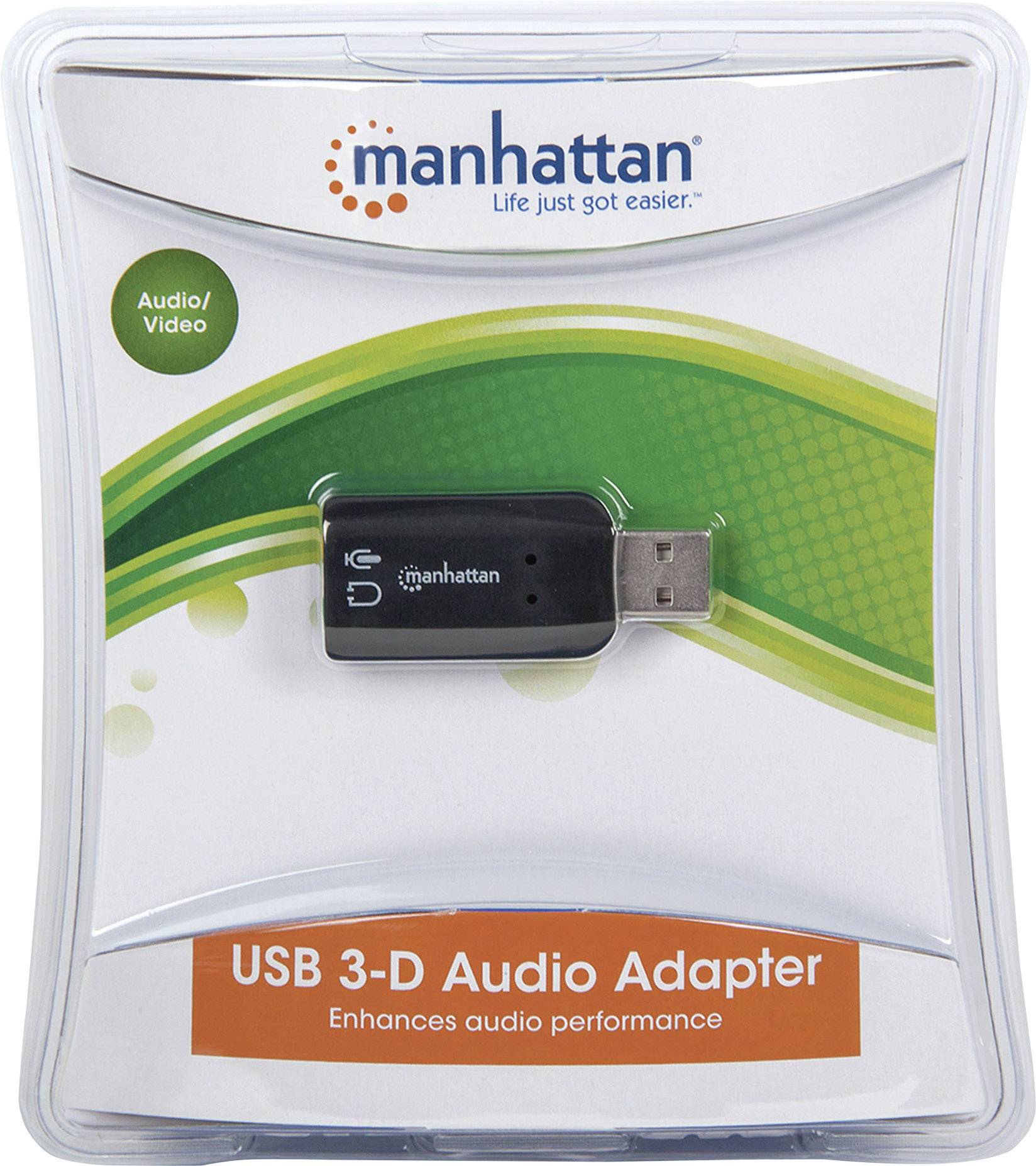Carte son externe 2.1 Manhattan Hi-Speed USB 3-D Audio Adapter avec port casque extérieur