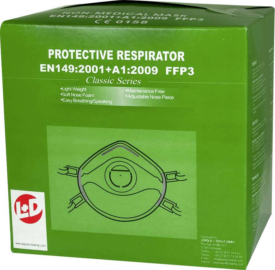 Masque anti poussières fines avec soupape FFP3 D Leipold Doehle 26184 10 pc(s)