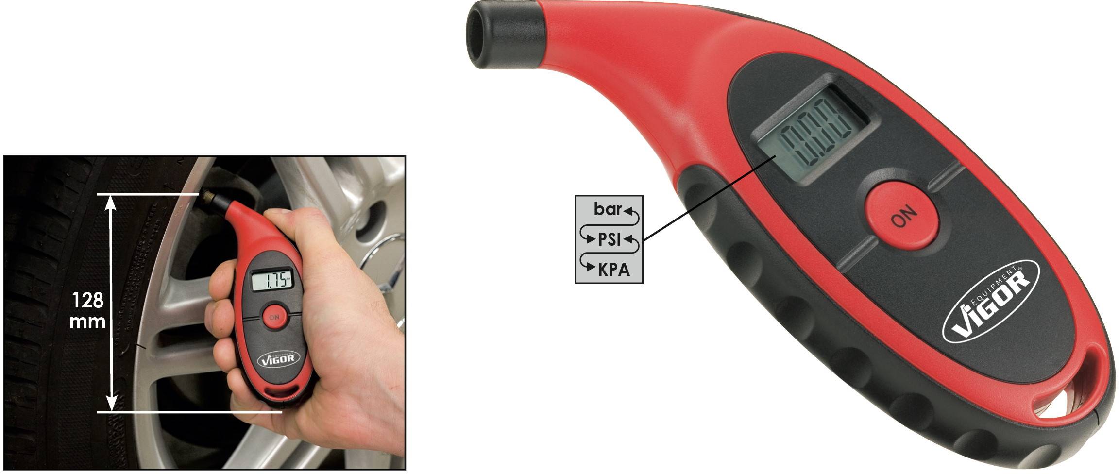 Testeur de pression des pneus numérique Vigor V1423