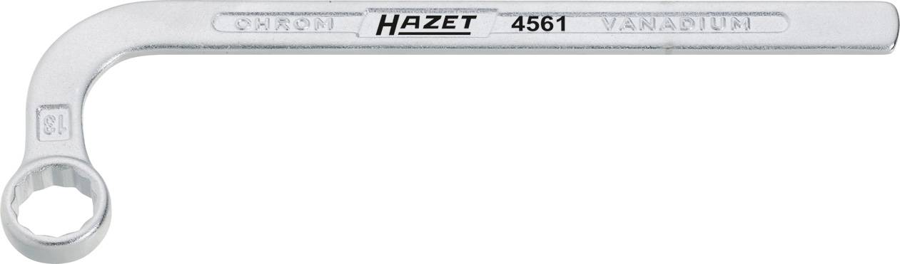 Une clé polygonale coudée en métal portant l'inscription 'Hazet 4561 Vanadium', adaptée pour le vissage manuel.