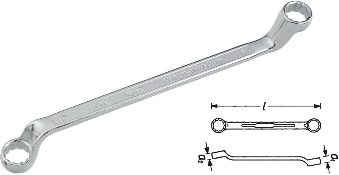 Clé polygonale double Vigor V1695 30 - 32 mm DIN 838, DIN ISO 10104 1 pc(s)