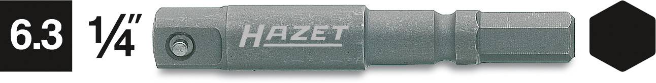 Adaptateur 'HAZET' pour clé à douille, taille 6,3 mm (1/4 pouce), noir.