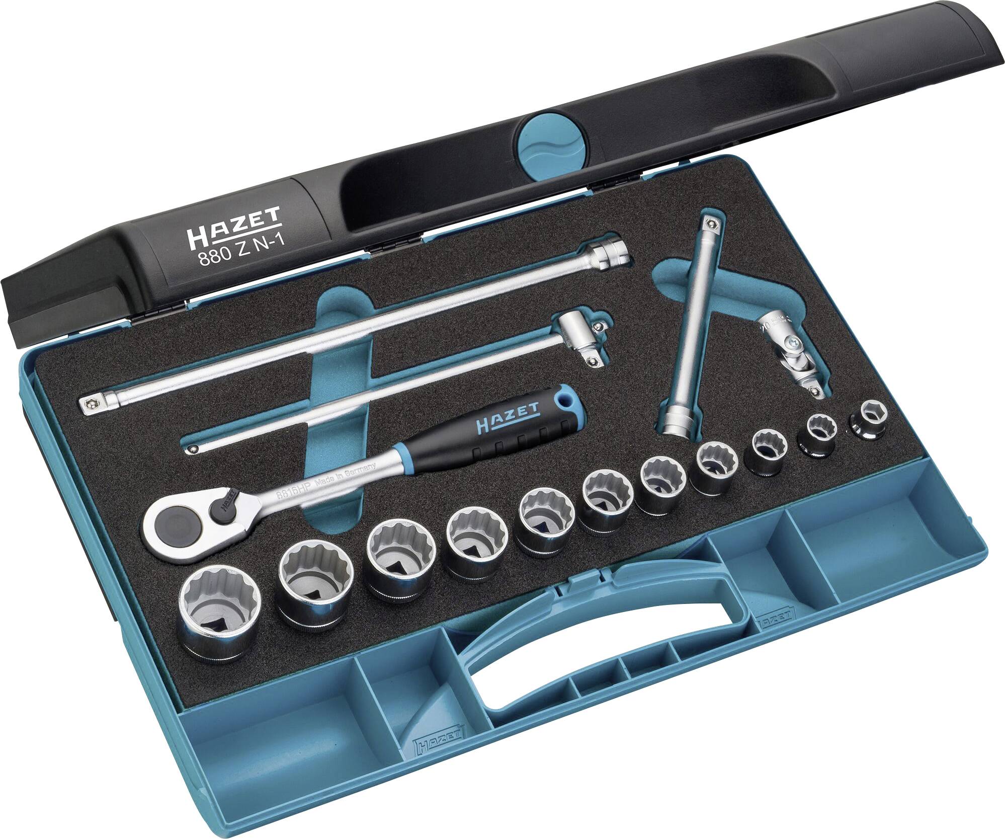 Hazet Jeu de clés à douille métrique 3/8" (10 mm) 16 pièces 880ZN-1