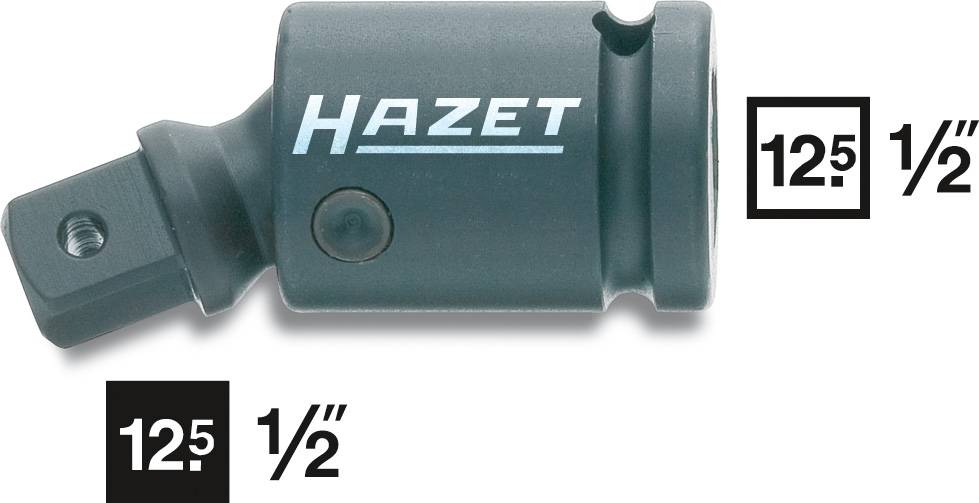 Un adaptateur Hazet pour clés à douille de dimensions '12,5 1/2'. Adapté pour la connexion d'outils de différentes tailles.