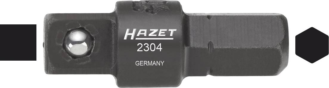 Pièce adaptateur noire de la marque 'Hazet', numéro de modèle 2304, provenant d'Allemagne.