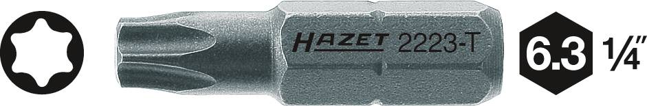 Embout Torx de Hazet, numéro de modèle 2223-T, d'une taille de 6,3 mm (1/4 de pouce).