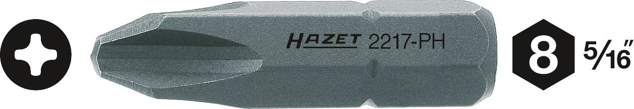 Embout de tournevis HAZET, modèle 2217 PH, avec profil cruciforme et l'indication '8 5/16'.
