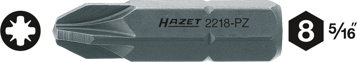 Embout hexagonal Ein Hazet 2218-PZ Bit, représenté avec profil PZ2 et taille 8 (5/16 de pouce), adapté aux applications de vissage.