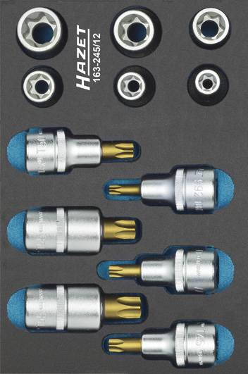 Jeu de douilles-embouts 12 pièces Hazet 163-245/12 Propulseur: 1/2" (12.5 mm) 1 set