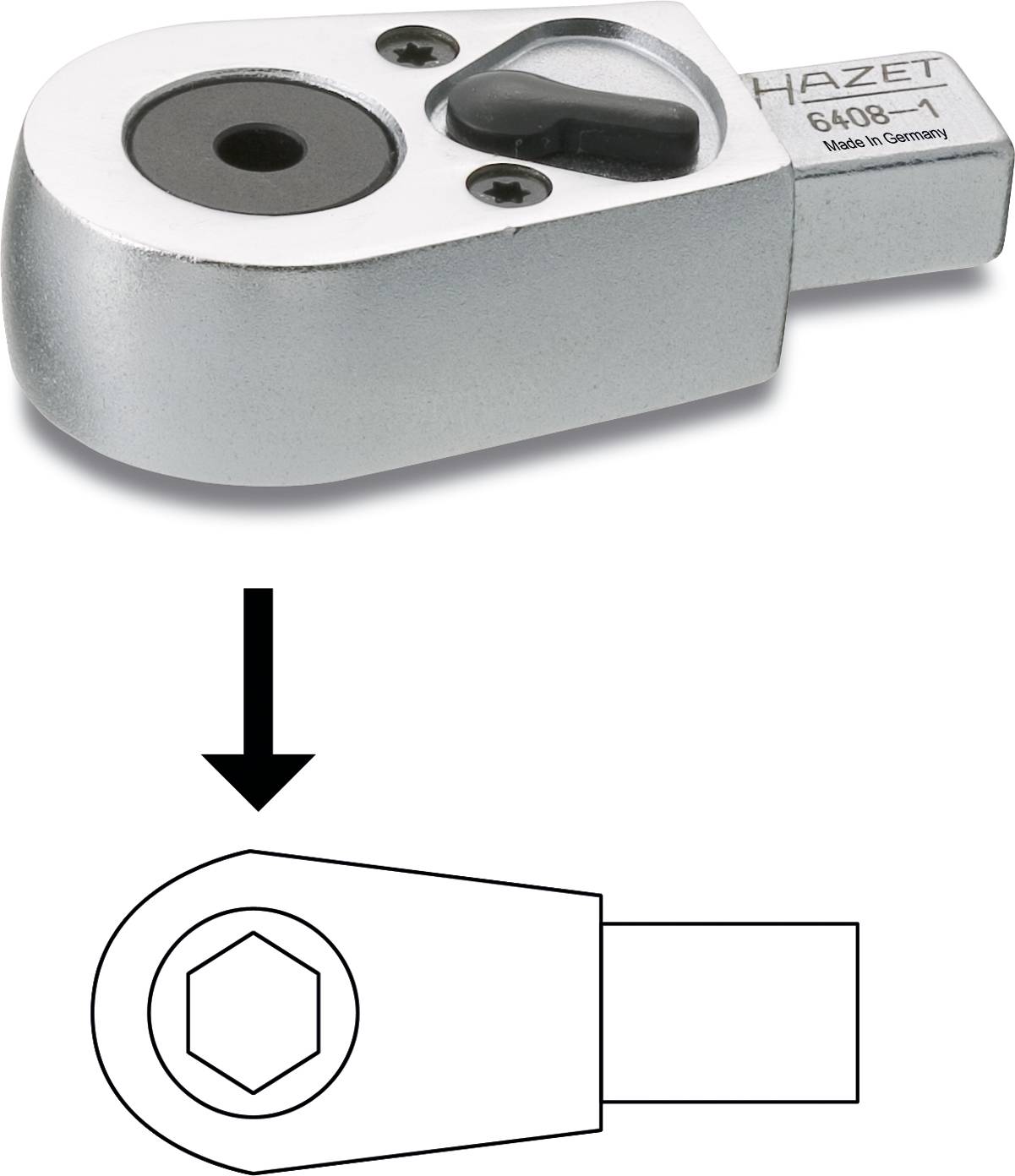 Hazet 6408-1 Cliquet réversible à insérer