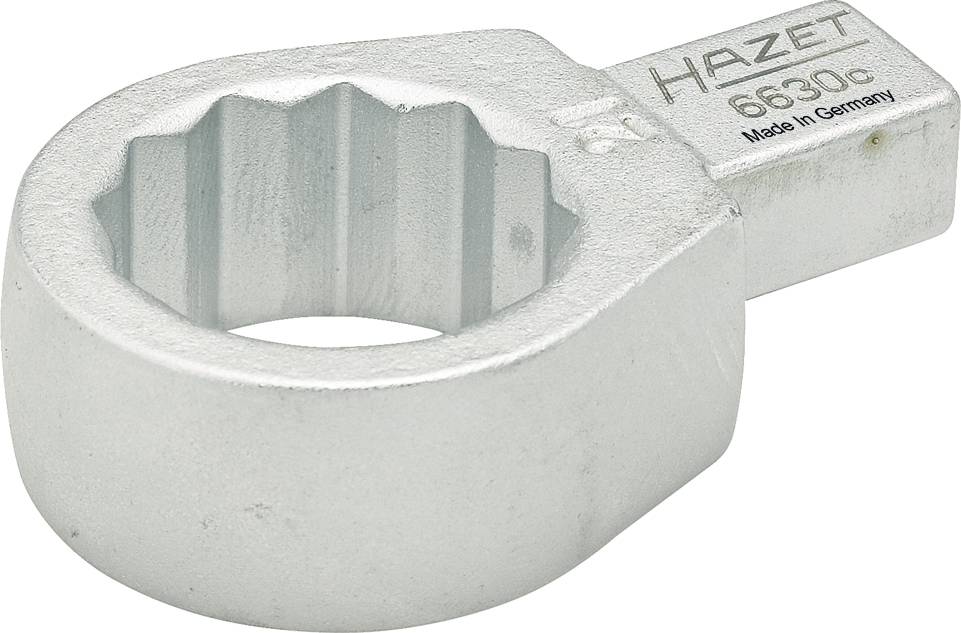 Clé à molette argentée avec profil dodécagonal et inscription 'HAZET 6630, Made in Germany'.