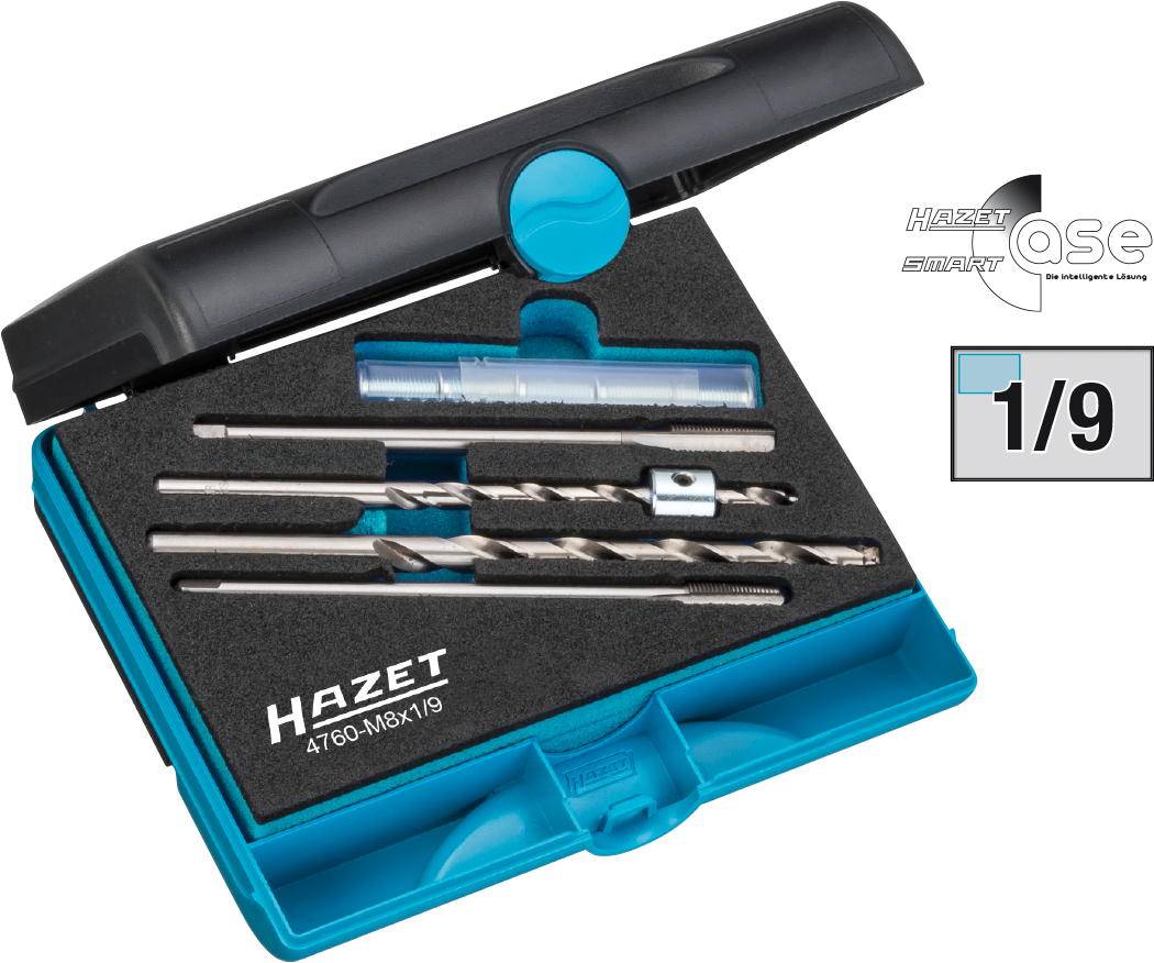 Kit de réparation des bougies de préchauffage 9 pièces Hazet 4760-M9X1/9