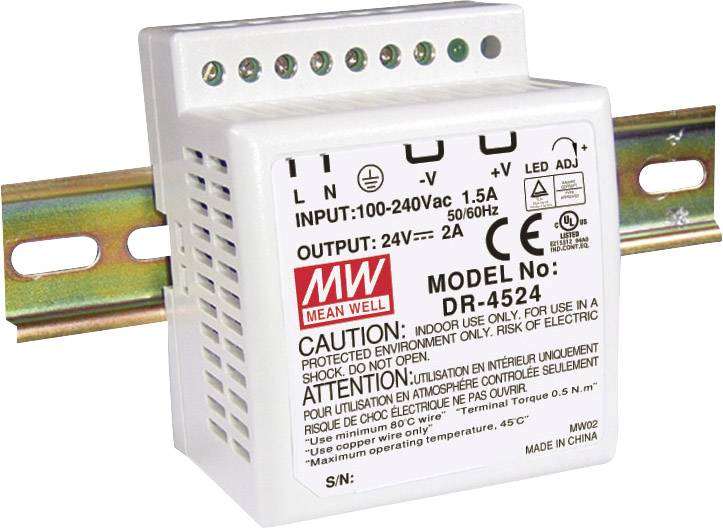 Alimentation rail DIN Mean Well DR-4505 5 A 25 W 1 x