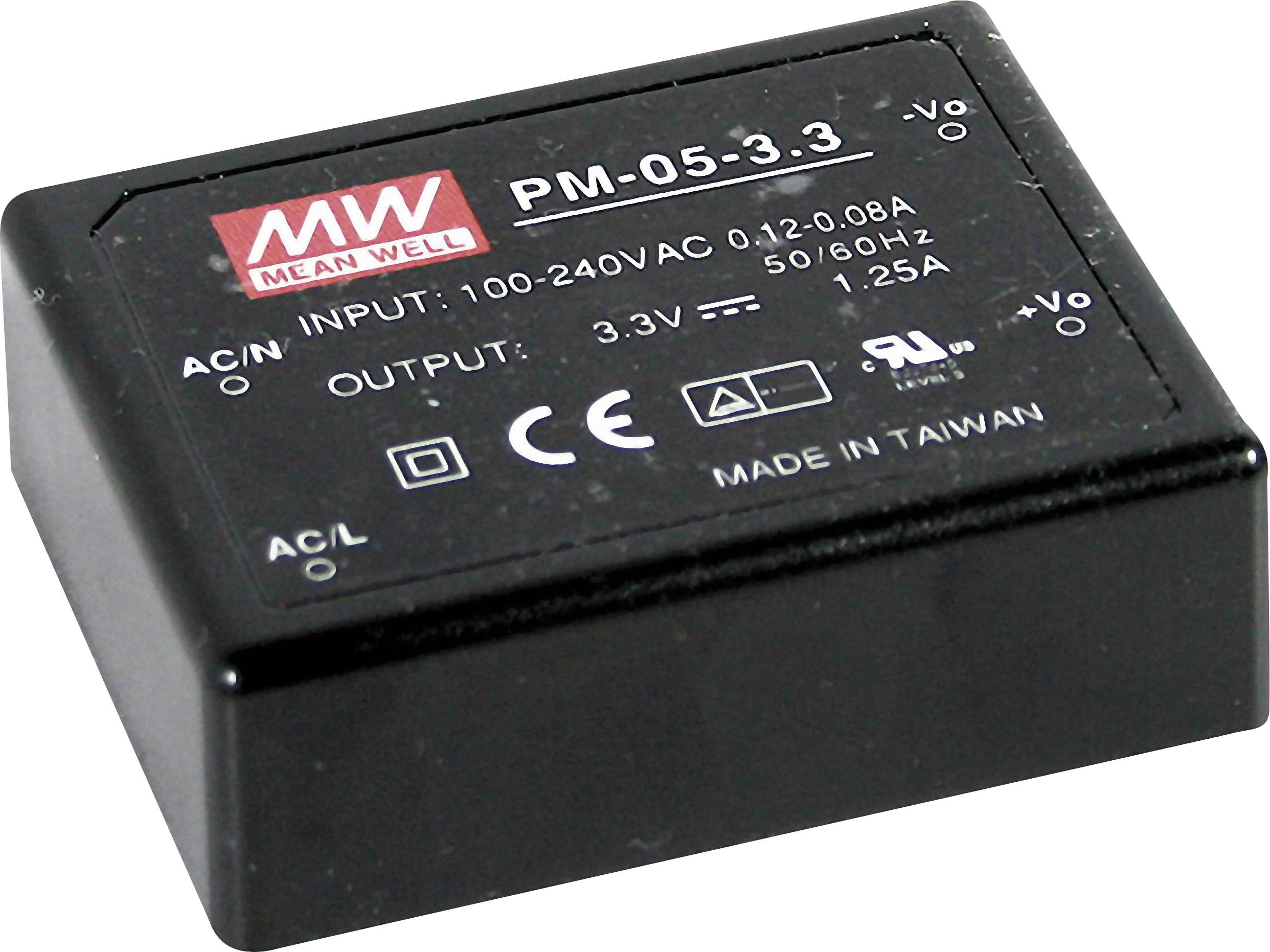 Alimentation CA/CC pour circuits imprimés Mean Well PM-05-15 15 V/DC 0.33 A 5 W