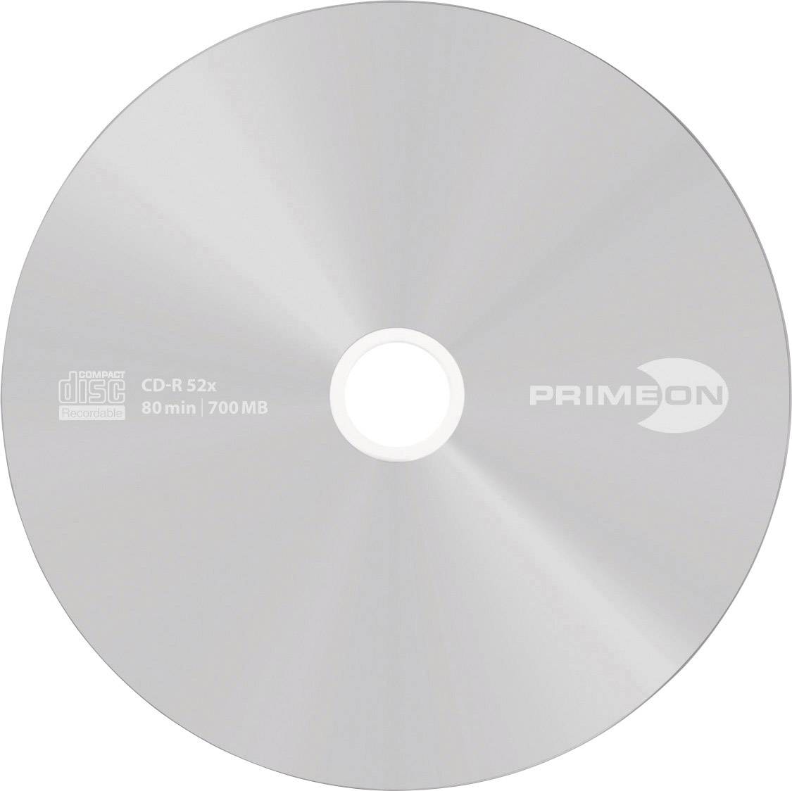 CD-R 80 vierge 700 Mo Primeon 2761103 100 pc(s) tour surface gris métallisé mate