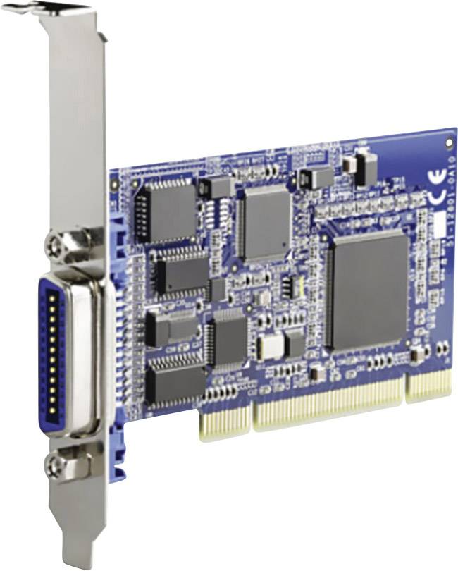 Une carte d'extension pour ordinateur avec des circuits électroniques et un port parallèle sur une carte mère bleue.