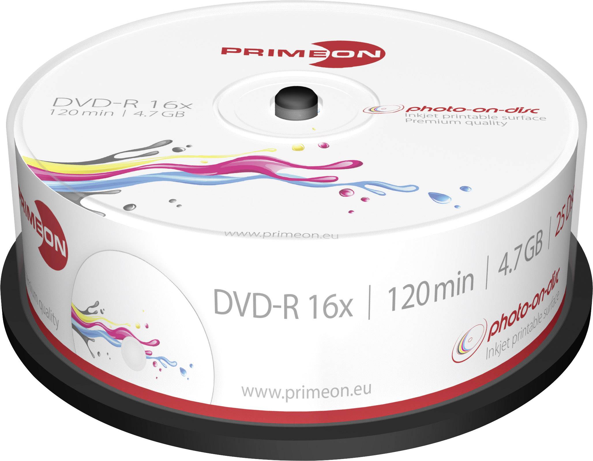 DVD-R vierge Primeon 2761205 25 pc(s) 4.7 GB 120 min imprimable
