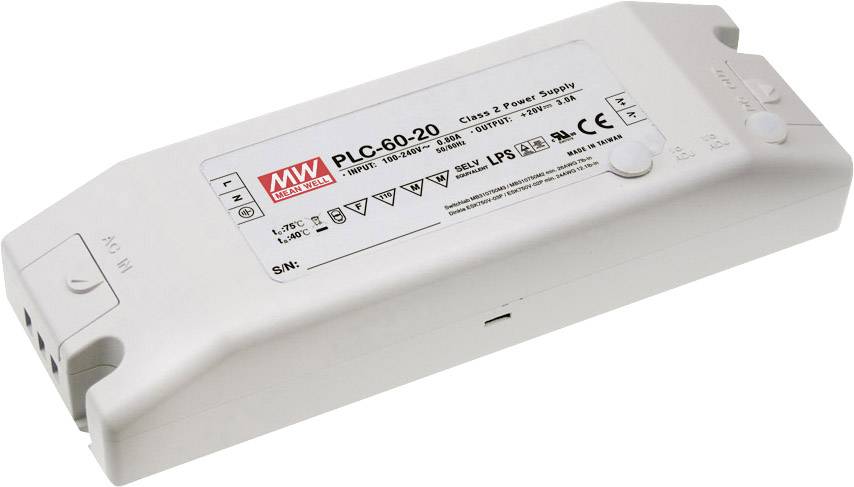 Driver LED MW Mean Well PLC-60-27 27 V DC 2,3 A