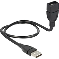 Delock Câble USB USB 2.0 USB-A mâle, USB-A femelle 0.50 m noir câble col-de-cygne flexible 83499 Delock Câble USB USB 2.0 USB-A mâle, USB-A femelle 0.50 m noir câble col-de-cygne flexible 83499
