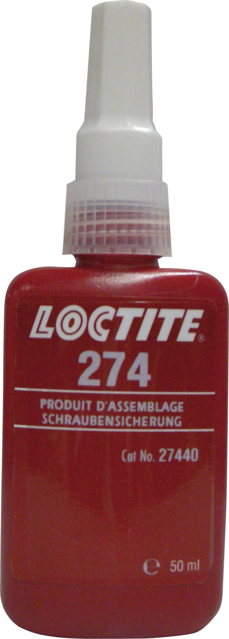 Bouteille rouge portant l'inscription « Loctite 274 ». Contient un frein-filet, 50 ml.