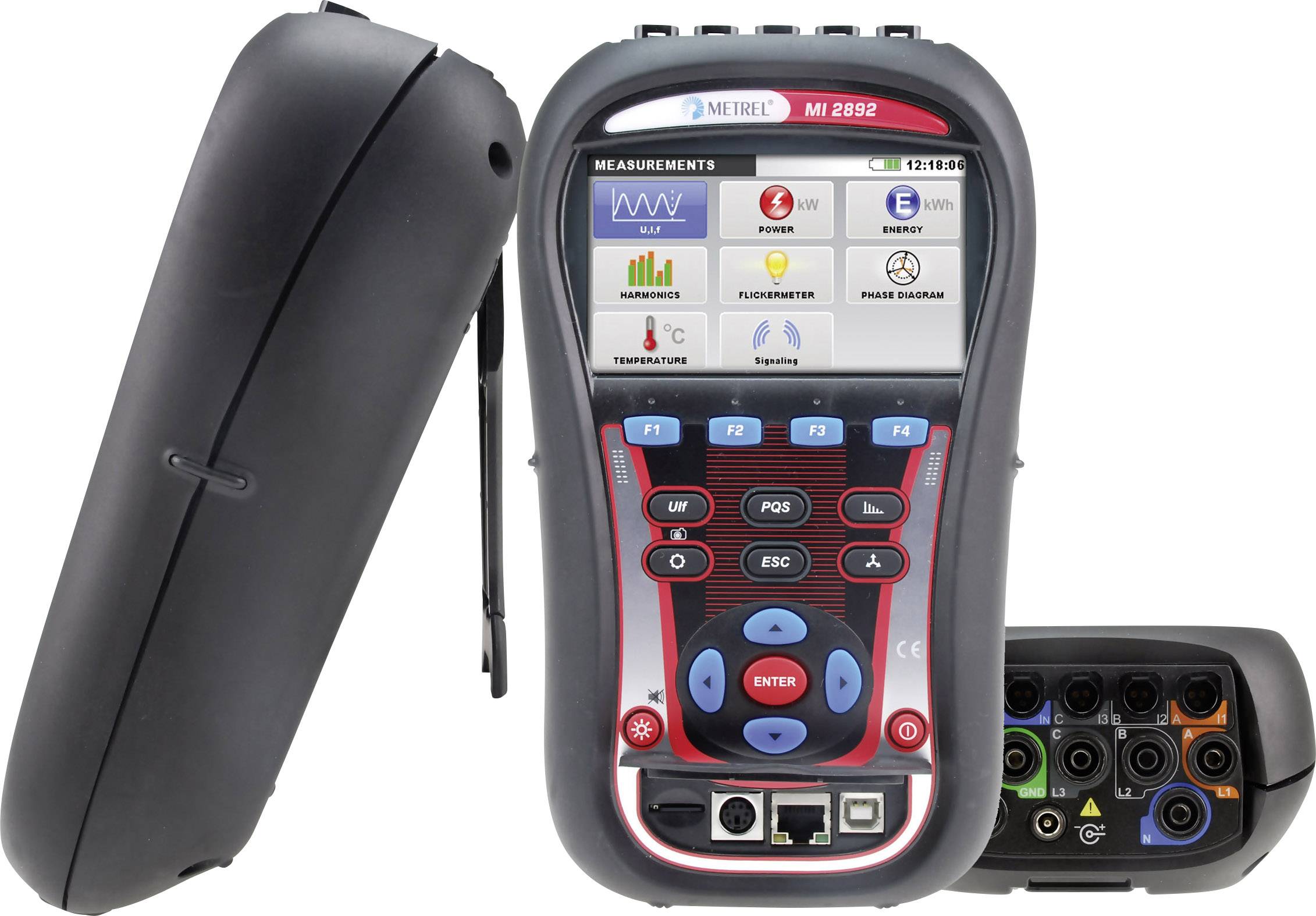 Analyseur de réseau Metrel MI 2892 20992247 Etalonnage (ISO) triphasé avec pince ampèremétrique, avec fonction enregistreur