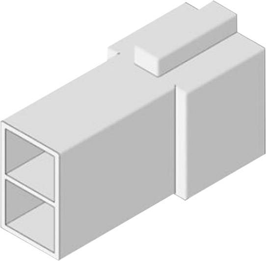 Une connexion grise en plastique LEGO® Technic présente quatre emplacements rectangulaires droits, adaptés pour se connecter à d'autres pièces.