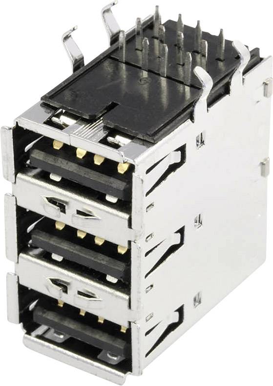 USB A femelle econ connect USBBU3A embase femelle horizontale 3 Ports