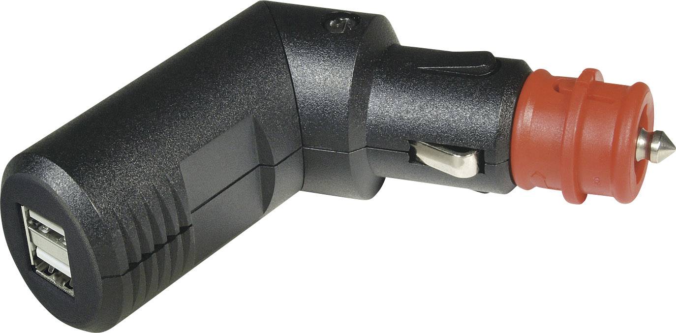 ProCar Connecteurs de rechargement USB x2, coudés Charge de courant max=5 A Convient pour (détails) USB-A Adaptateur 12 V sur 5