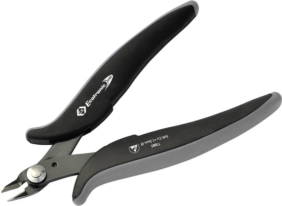 Pince coupante latérale avec poignées noires ergonomiques, adaptée pour couper des fils.