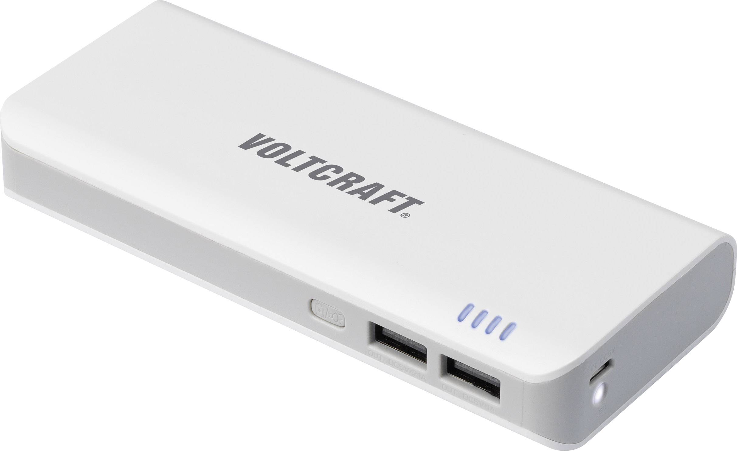 VOLTCRAFT PB-18 Powerbank (batterie supplémentaire) 13000 mAh Li-Ion blanc