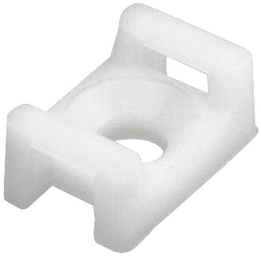 Support en plastique blanc avec un design rectangulaire creux et une ouverture circulaire au centre.