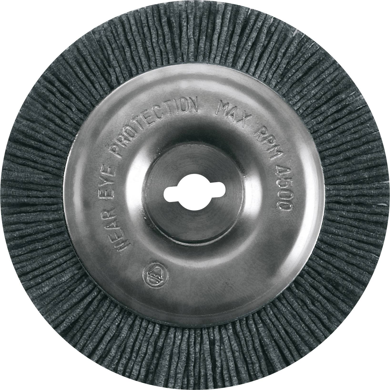 Disque abrasif circulaire portant l'inscription « Porter une protection oculaire, max 13 000 tr/min ».