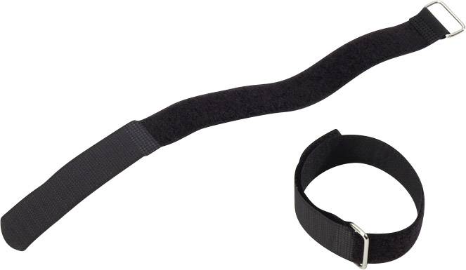 Adam Hall VR4040BLK Collier de serrage auto-agrippant avec boucle partie velours et partie agrippante (L x l) 400 mm x 38 mm noir