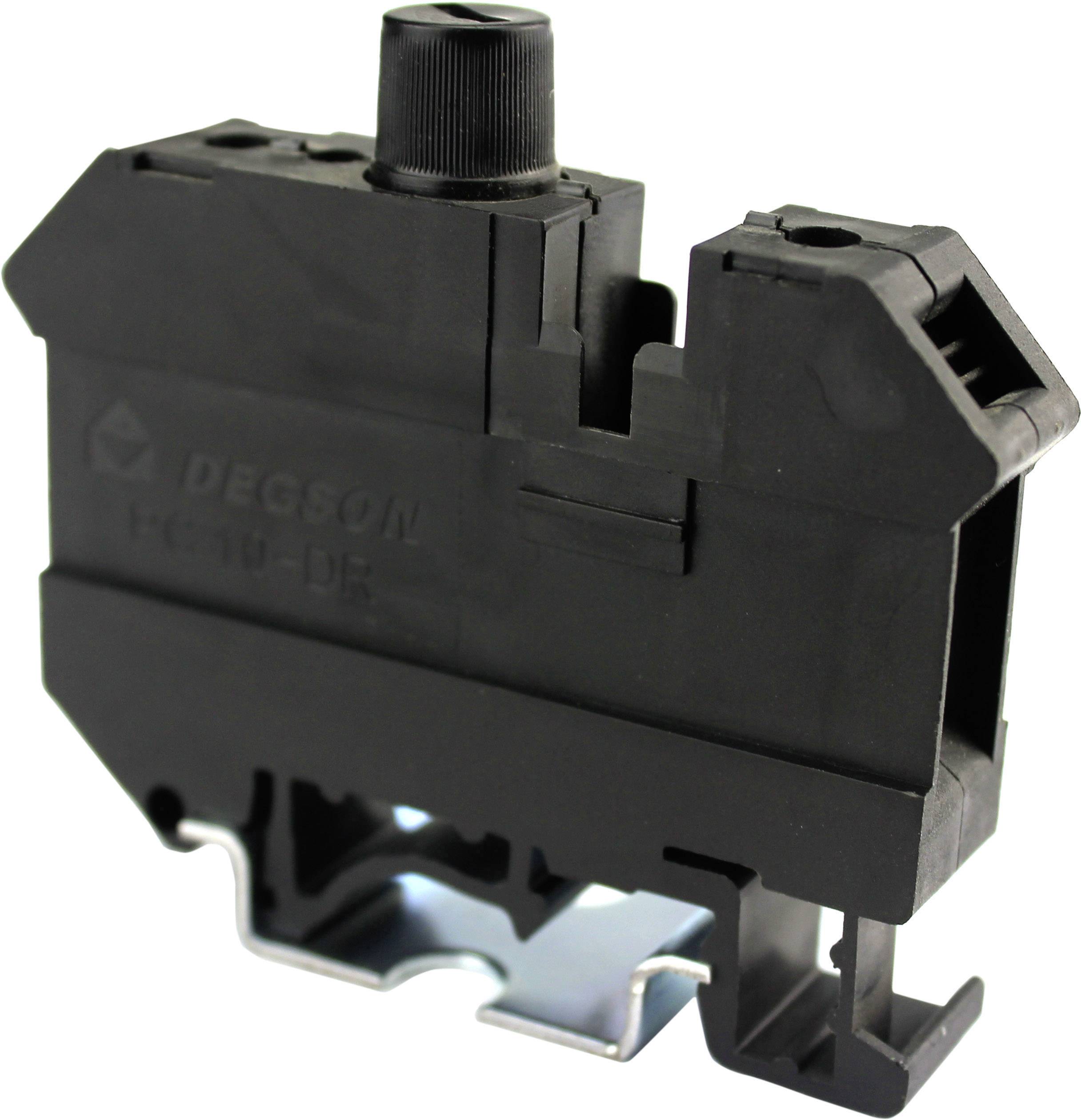 Degson PC10-DR-01P-13-00AH-1 Bloc de jonction à fusibles 12.0 mm raccord à vis noir
