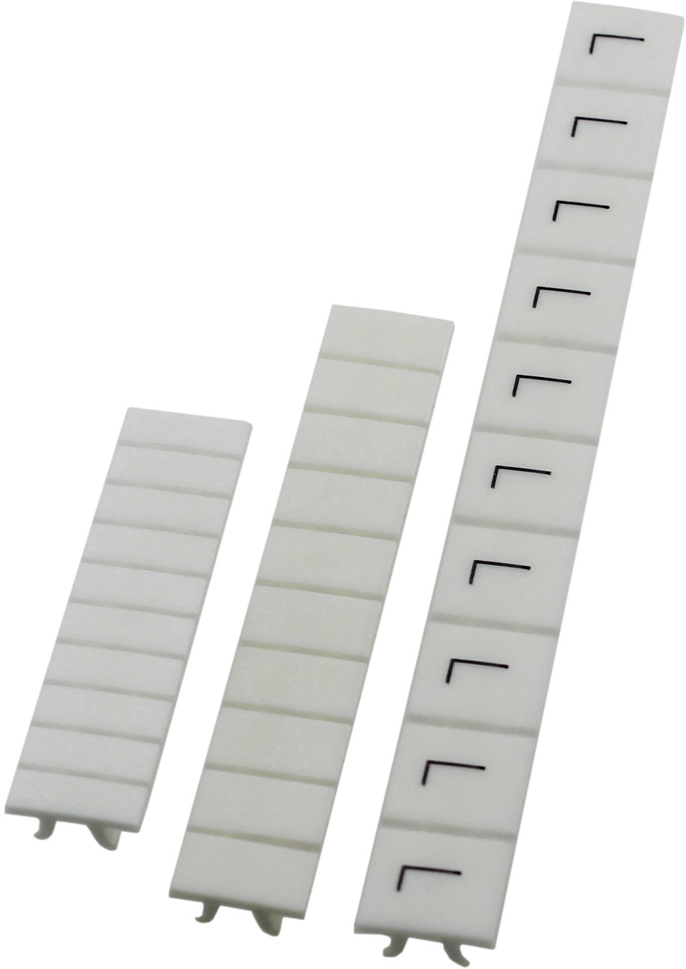 Trois baguettes en plastique blanc avec des crochets métalliques courbés à intervalles réguliers. Elles varient en nombre de sections.