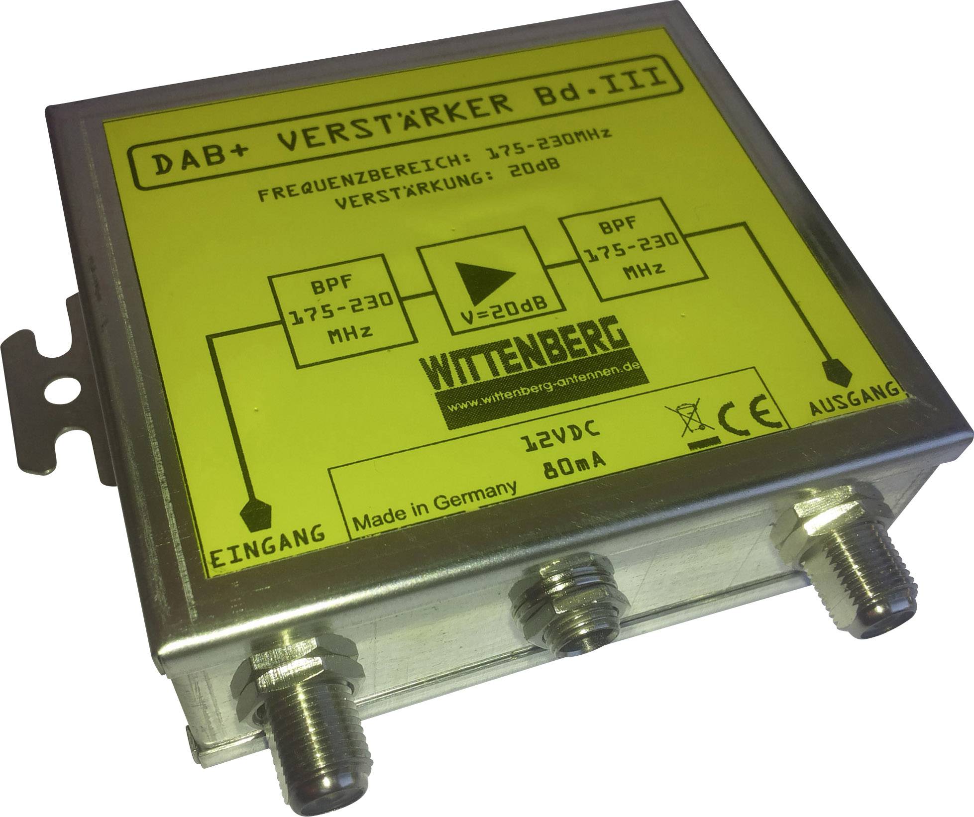 Amplificateur DAB+ 20 dB Wittenberg Antennen 103087