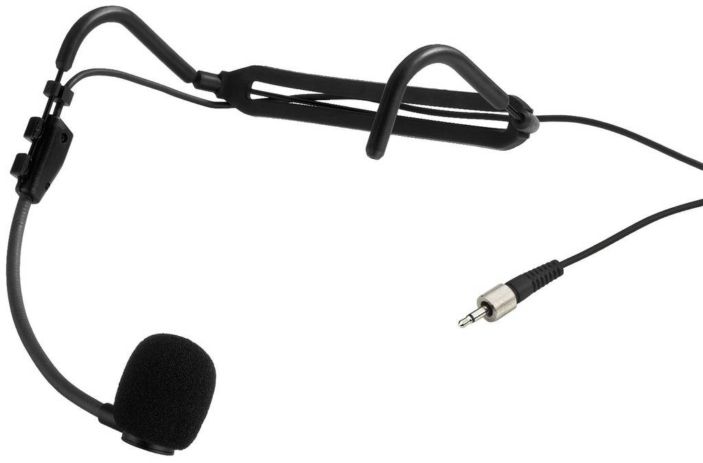 Micro-casque avec arceau flexible et jack 3,5 mm, adapté aux enregistrements vocaux et aux présentations.