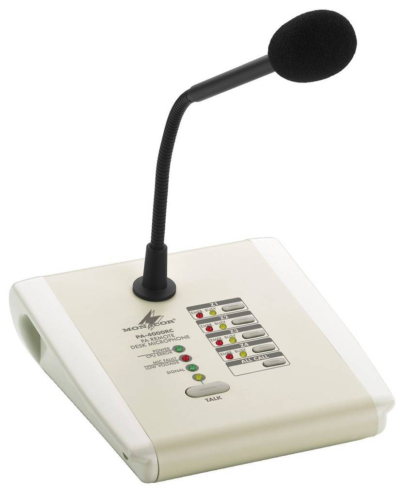 Monacor PA-4000RC Microphone de table ELA
