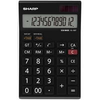 Sharp EL-125T Calculatrice de bureau noir Ecran: 12 solaire, à pile(s) (l x H x P) 112 x 13 x 176 mm Sharp EL-125T Calculatrice de bureau noir Ecran: 12 solaire, à pile(s) (l x H x P) 112 x 13 x 176 mm