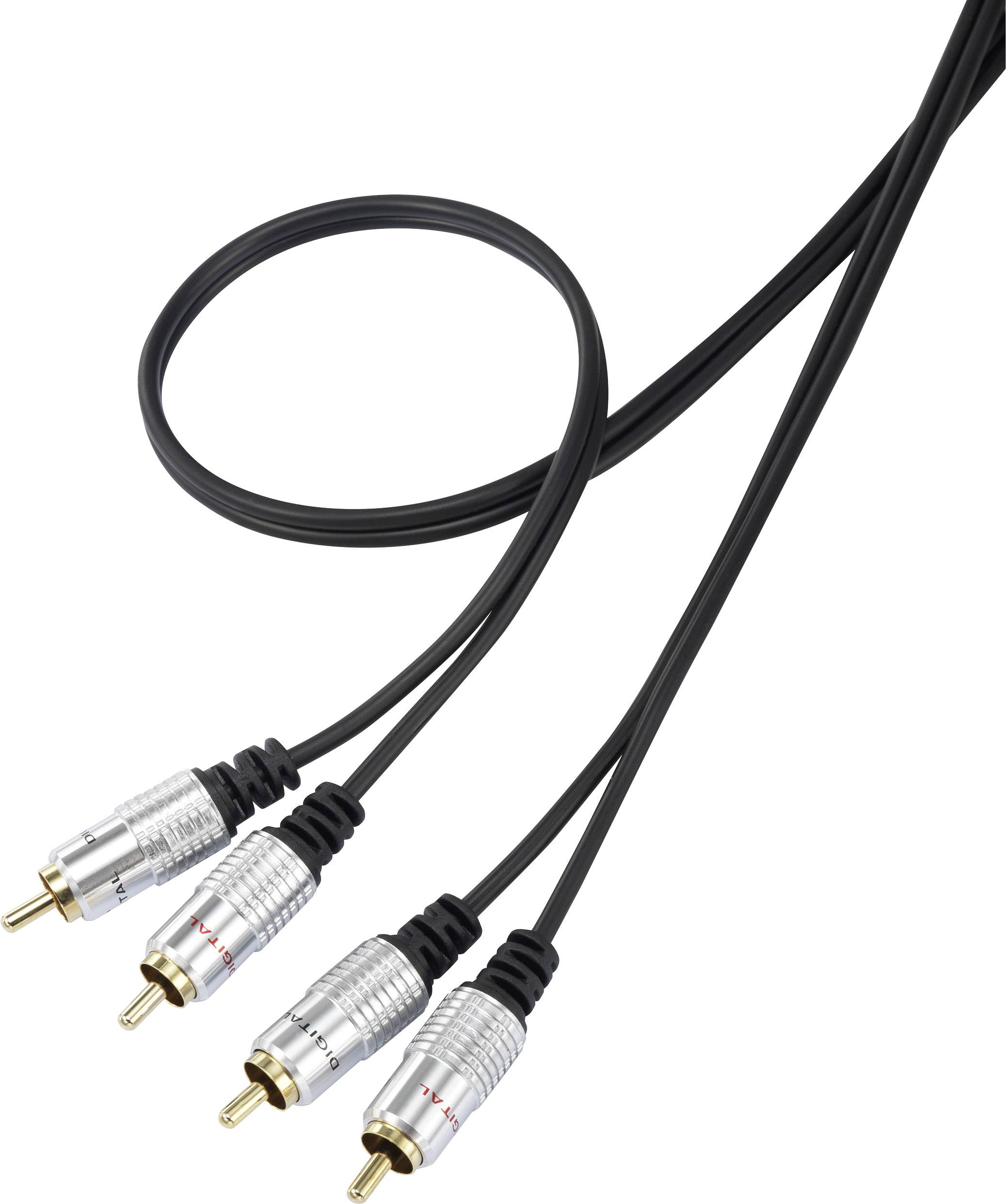 Câble de raccordement SpeaKa Professional SP-7870144 Cinch-RCA audio [2x Cinch-RCA mâle - 2x Cinch-RCA mâle] 1.00 m noir gaine