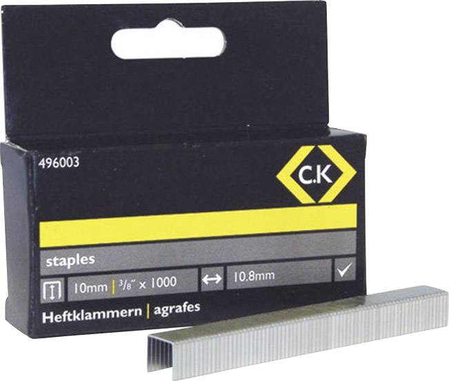 Agrafes C.K 496003 N/A 1000 pc(s) Dimensions (L x l) 10 mm x 10.5 mm
