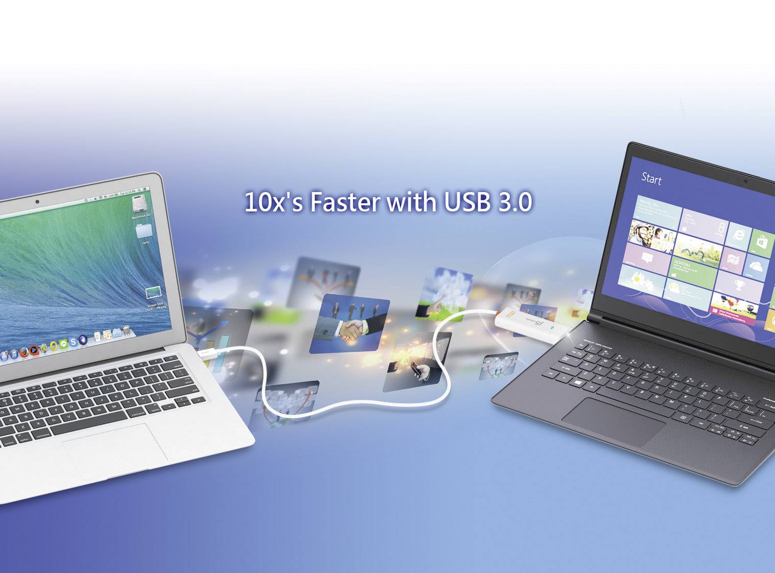 j5create KVM Câble de raccordement [1x USB 3.0 mâle type A - 1x USB 3.0 mâle type A] 1.50 m blanc