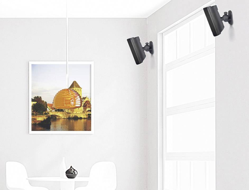 Support mural pour haut-parleur SpeaKa Professional SP-5369944 inclinable + pivotant noir 1 paire(s)